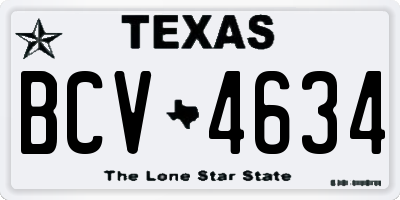 TX license plate BCV4634