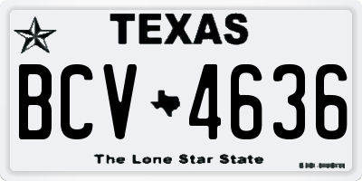 TX license plate BCV4636
