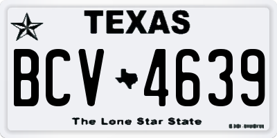 TX license plate BCV4639