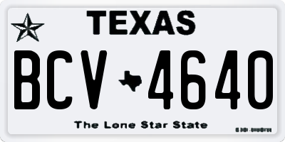 TX license plate BCV4640
