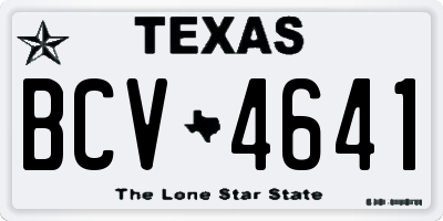 TX license plate BCV4641