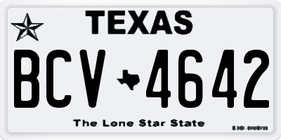 TX license plate BCV4642