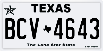 TX license plate BCV4643