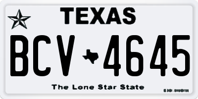 TX license plate BCV4645