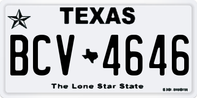 TX license plate BCV4646