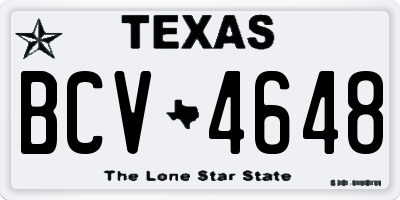 TX license plate BCV4648