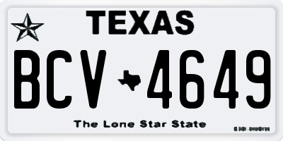 TX license plate BCV4649