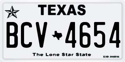 TX license plate BCV4654