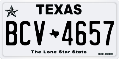 TX license plate BCV4657