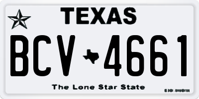 TX license plate BCV4661