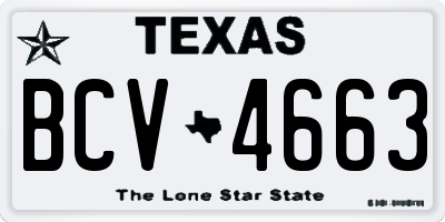 TX license plate BCV4663