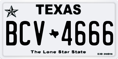 TX license plate BCV4666