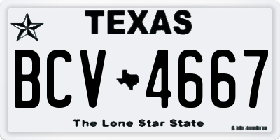 TX license plate BCV4667