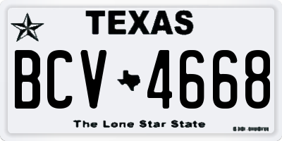 TX license plate BCV4668