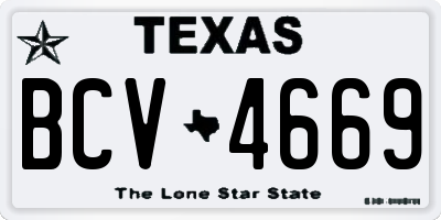TX license plate BCV4669