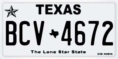 TX license plate BCV4672