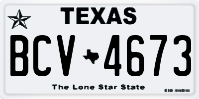 TX license plate BCV4673
