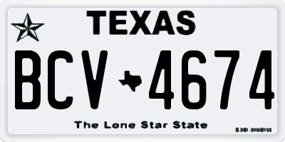 TX license plate BCV4674