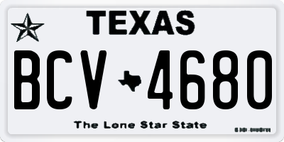 TX license plate BCV4680