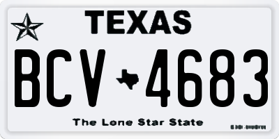 TX license plate BCV4683