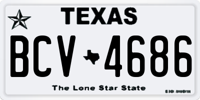 TX license plate BCV4686