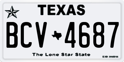 TX license plate BCV4687