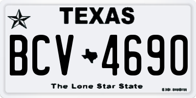 TX license plate BCV4690