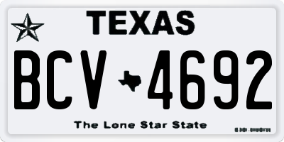 TX license plate BCV4692