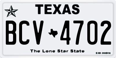 TX license plate BCV4702