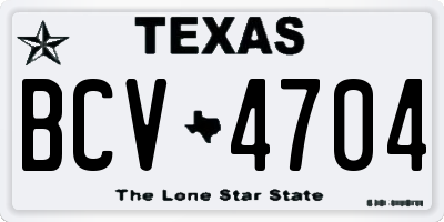 TX license plate BCV4704