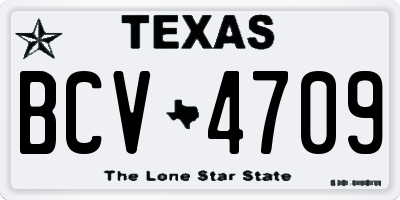 TX license plate BCV4709
