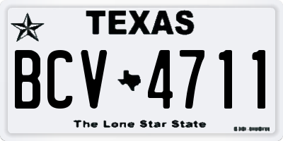 TX license plate BCV4711