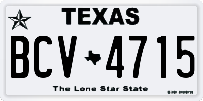 TX license plate BCV4715