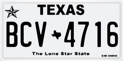 TX license plate BCV4716
