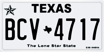 TX license plate BCV4717