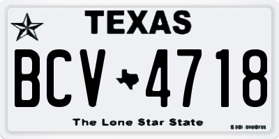 TX license plate BCV4718