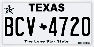 TX license plate BCV4720