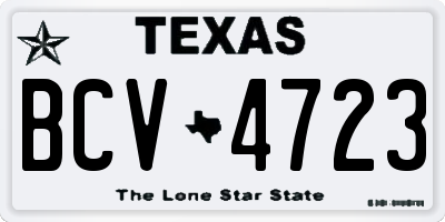 TX license plate BCV4723
