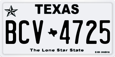 TX license plate BCV4725