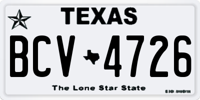 TX license plate BCV4726