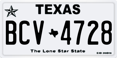 TX license plate BCV4728