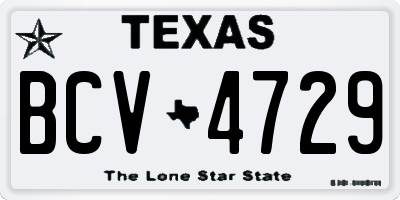 TX license plate BCV4729