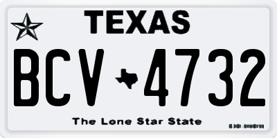 TX license plate BCV4732