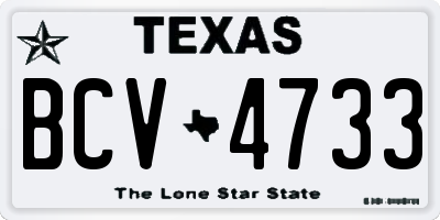 TX license plate BCV4733