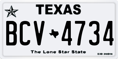 TX license plate BCV4734
