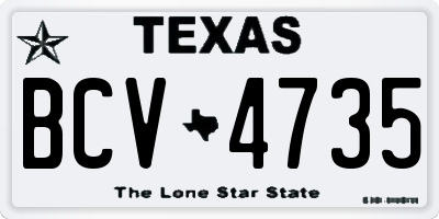 TX license plate BCV4735