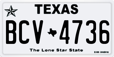 TX license plate BCV4736