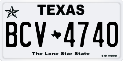 TX license plate BCV4740