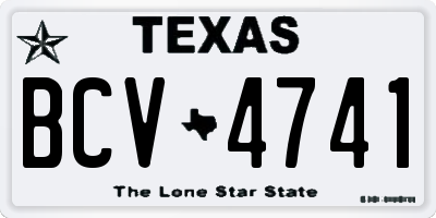 TX license plate BCV4741