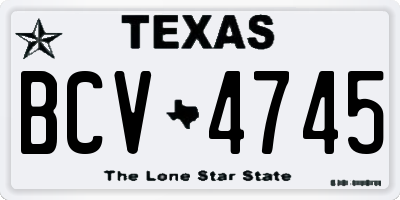 TX license plate BCV4745